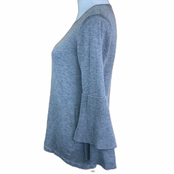 Kensie -  Stretch Crew Neck Ruffle Sweater - Picture 5 of 9